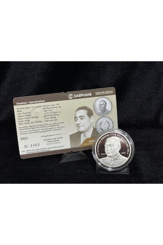 Adnan Menderes - Cumhuriyet Dönemi Türk Siyasetçileri No:2 Gümüş Hatıra Para Çil