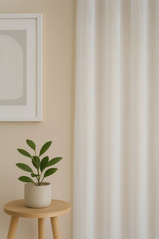 Natural Modern File Dokulu Keten Tül Perde Pileli Salon Oturma Odası Yatak Odası Çocuk Odası Ekru