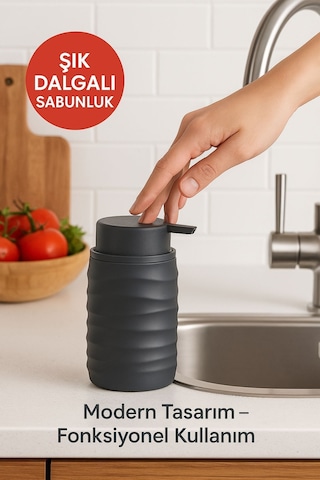 Mutfak Ve Banyo İçin Şık Tasarımlı Sabunluk Antrasit Diğer