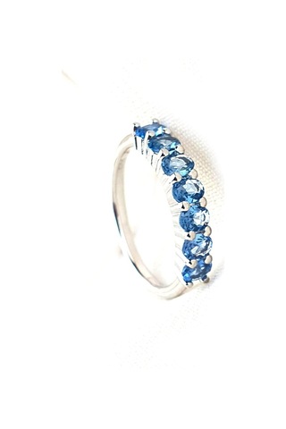 Sky Diamond Blue Creative Sapphire 925Ayar Gümüş Lüks Sıra Taş Yü 16