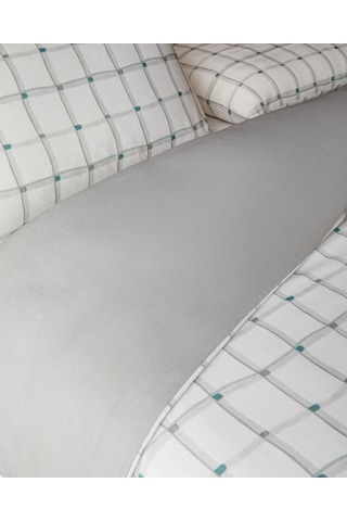 Stripe Harmony Kolay Ütülenir Çift Kişilik Nevresim Seti 200x220 Cm Gri-yeşil