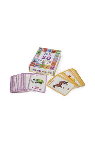 Dıy Toy İlk 50 Sözcük Bebek Eğitici Oyuncak Flash Cards 5 Adet