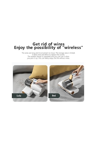 Novahub Güçlü Emişli Taşınabilir El Süpürgesi - Yatak, Koltuk Ve Halılar İçin Uv Özellikli 8kpa Beyaz Beyaz