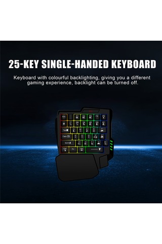 Ximistore9 M1 Pro Taşınabilir Bluetooth 5.0 Oyun Klavyesi Ve Adaptör, Android/ios Uyumlu, Tek Elle Kullanım, Telefon Tutucu İçerir Siyah