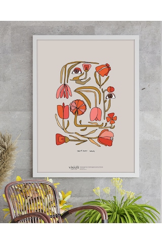 Anason İşleri Güller Ve Gözler Viskili Poster 50x70cm