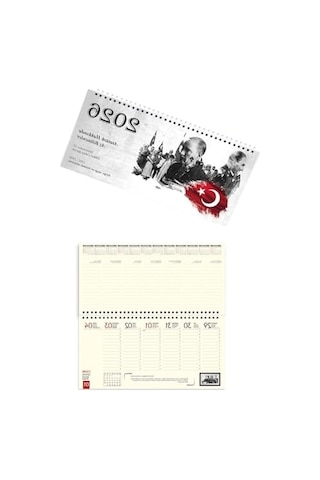 2026 Atatürk Temalı Masa Takvimi, Büyük Boy 165-Koyu Yeşil