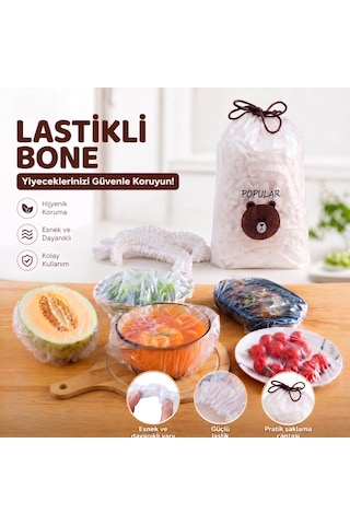 Hijyenik Gıda Koruyucu Bone 100 Adet Çok Renkli