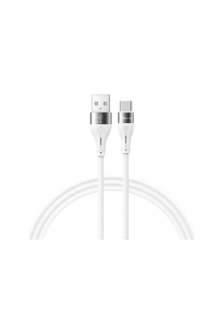 Recci Rs11c Swift Serisi Usb-a To Type-c 3a Hızlı Şarj Özellikli Data Ve Şarj Kablosu 1m Beyaz