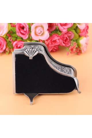 Kangvka Gül Oyma Desenli Piyano Şekilli Çinko Alaşımlı Küçük Mücevher Kutusu - Yumuşak İç, Tuzaklığa Dayanıklı, Hediye İçin Uygun Çok Renkli