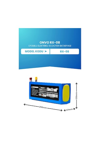 Onvo Rx-08 Uyumlu Batarya Standart Kapasite Batarya 60v 25ah Elektrikli Scooter Bataryası Diğer