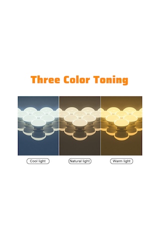 Vkemall Led Makyaj Aynası Ampulü Ayna Ön Işığı Usb Makyaj Işığı Üç Renkli Karartmalı Ayn