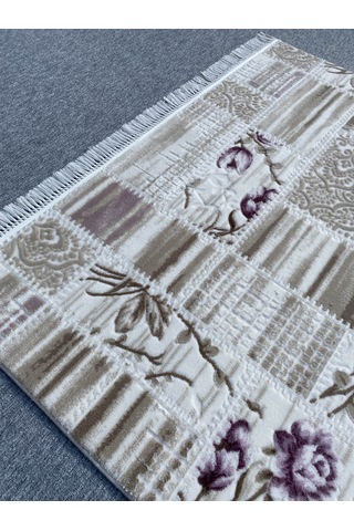 Burak Halı 150x235 Mor Vizon 4 M2 Akrilik Kesme Saçaklı Halı