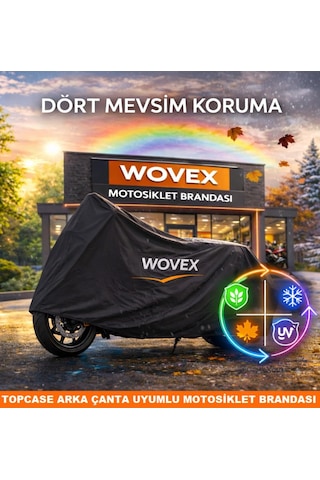 Honda Nx 500 İle Uyumlu Motosiklet Brandası,arka Çanta Uyumlu Motor Branda,siyah Genel