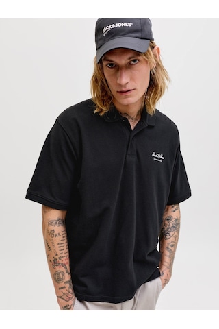 Jack & Jones Jjearchive Graphic Polo Ss Ln Erkek T-shirt-32843 Siyah