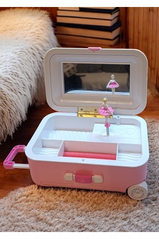 Balerinli Işıklı Kurmalı Müzikli Bavultakı Saklama Kutusu