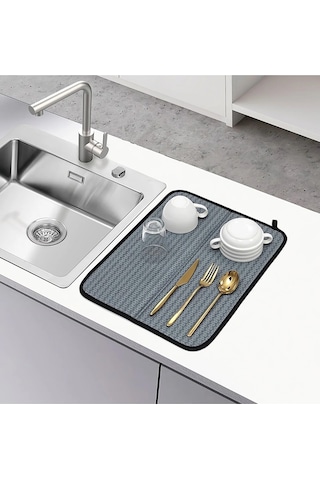 Bulaşık Kurutma Matı Bulaşık Matı - Gri