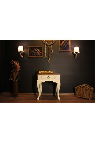 Wooding Masif Naturel Krem Komodin - Yan Sehpa