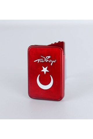 Mercitech Türkiye Logolu Ay Yıldızlı Metal Gövde Lüks Çakmak