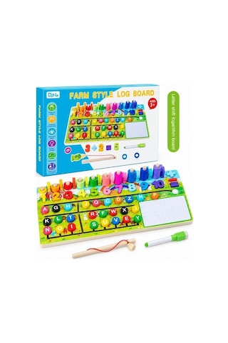Çiftlik Temalı Logaritmik Eğitim Eğlenceli Ahşap Oyuncak Matematik Öğrenme Aracı