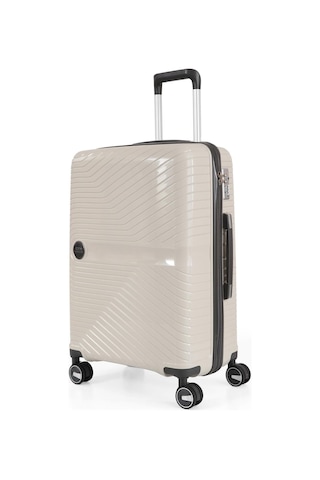 Ççs 5239 Polipropilen Orta Boy Valiz Beyaz-antrasit Beyaz - Antrasit