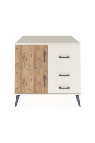 Kronos Şifonyer Tek Raflı 3 Çekmeceli 2 Kapaklı 88x59x80 Aytaşı-çam/aytaşı Çam/aytaşı