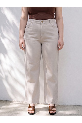 Lcwaıkıkı Curve Gri Büyük Beden Straight Fit Kadın Jean Pantolon