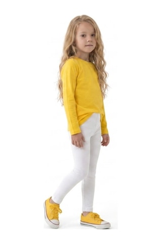 Kiagu Sarı Basic Tsort - Terletmeyen Esnek Kumaş Pamuklu Mevsimlik Sarı Kız Çocuk T-shirt Sarı