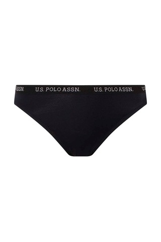 U.S. Polo Assn. Kadın Siyah Kalın Kenarlı Lastikli Bikini Alt 21511
