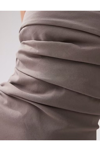 Asos Design Bengal Desenli Diz Boyu Elbise 40 Beden Açık Bej