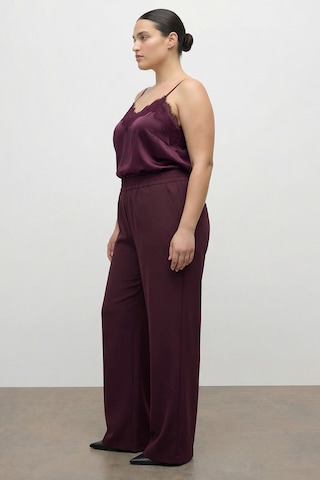 Myline Beli Lastikli Geniş Paça Pantolon Bordo