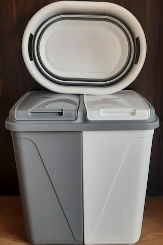 Bayev 2'li Set Iki Bölmeli 90 Lt Kirli Çamaşır Sepeti Ve Katlanır Çamaşır Sepeti Diğer