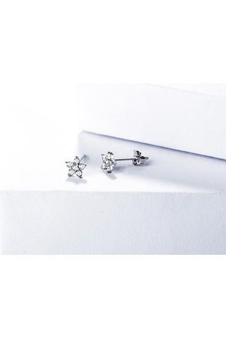 Bague Ringen 925 Ayar Gümüş Mozanit Saplama Küpe 1.2ct 6 Taşlar Çiçek Kadın Küpe Parti Nişan Güzel Takı