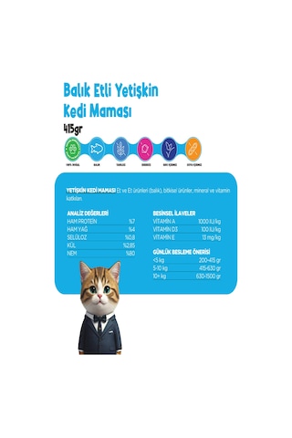 Propaw Balıklı Parça Etli Jöleli Premium Tahılsız Yetişkin Kedi Maması 415 G