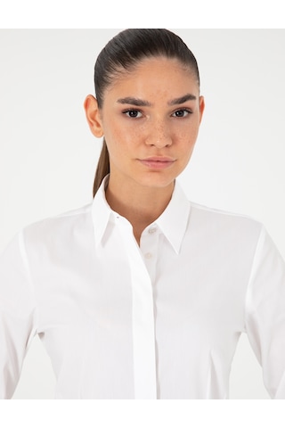 Pierre Cardin Kadın Beyaz Gömlek Desenli 50296350-vr013 Beyaz