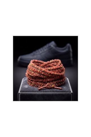 Last İcon Turuncu Kırmızı Simli Dokulu Örgü Ayakkabı Bağcığı Spor Sneaker Turuncu & Kırmızı