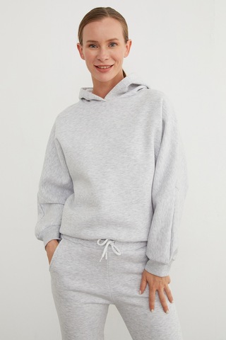 Fullamoda 3 İplik Basic Kapüşonlu Jogger Eşofman Takımı Grimelanj