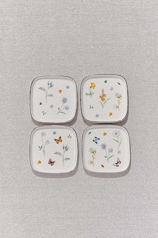Pasabahce Petite Fleur Porselen Mini Servis Tabağı 4'lü Çok Renkli