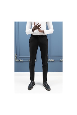 Ecer Regular Fit Yan Cepli Kışlık Gofre Kumaş Pantolon Siyah