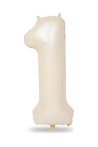 Folyo Rakam 1 Krem Satin 40 İnç 100 Cm Grabo Markalı Çok Kaliteli Folyo Balon Çok Renkli