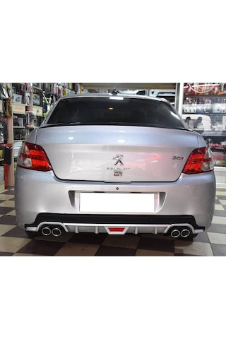 Peugeot 301 Gri Difüzör Difizör Yuvarlak Egzoz Görünüm Kulaklı Tip Uyumlu