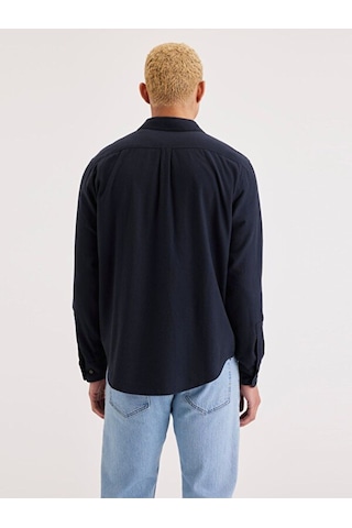 Dockers Minimalist Uzun Kol Erkek Gömlek - Günlük Stil Mavi