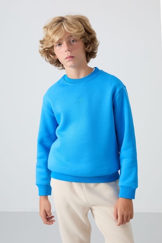 Tommylife Tommy Life Saks Pamuklu Kalın İçi Tüylü Yumuşak Dokulu Standart Fit Nakışlı Erkek Çocuk Sweatshirt - 11232 Saks