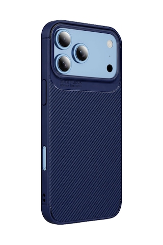 Apple Uyumlu iPhone 18 Pro Max Auto Focus Karbon Kapak - Lacivert Çr