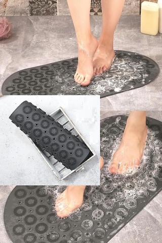 İsgstore 1 Adet Vantuzlu Banyo Kaydırmaz Paspas- Tırtıklı Ayak Duş Matı Silikon Masaj Pedi Diğer