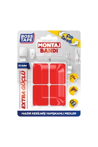Kesilmiş 12'li Montaj Bandı Şeffaf