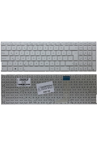Asus X556U Uyumlu Notebook Klavyesi Beyaz Tr