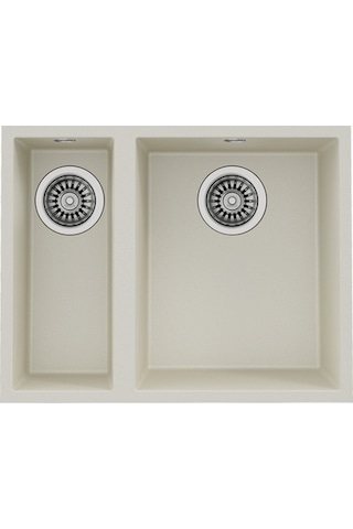 Teka Square 560 Tg Çift Hazneli Tezgahaltı Tegranite Eviye - Parlak Krem - 115260032