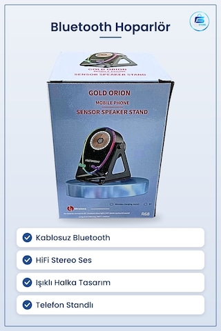Bluetooth Hoparlör Kablosuz Masaüstü Işıklı Telefon Standlı Hifi