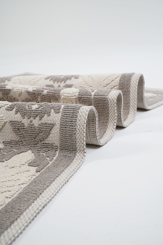 Yüksek Emici Pamuk Dokuma Banyo Halısı - Pamuklu Kaymaz Taban Dikdörtgen Banyo Kilim 80 X 200 Ebatlarında Bej