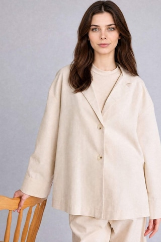 Defacto Relax Fıt Keten Karışımlı Blazer Ceket H3746ax26smer238 Ekru-er238